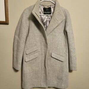 J. Crew Italian Stadium Cloth by Nello Gori Cocoon Coat Gray 4 Petite Wool Blend